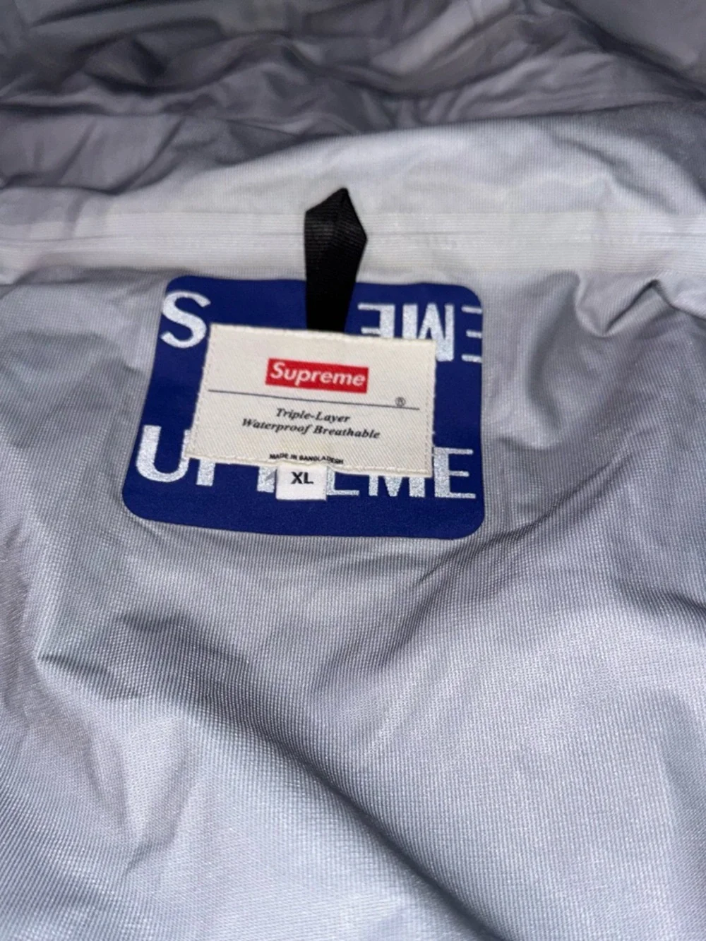 Mens Supreme 3M Reflective Repeat Taped Seam Jacket Blue